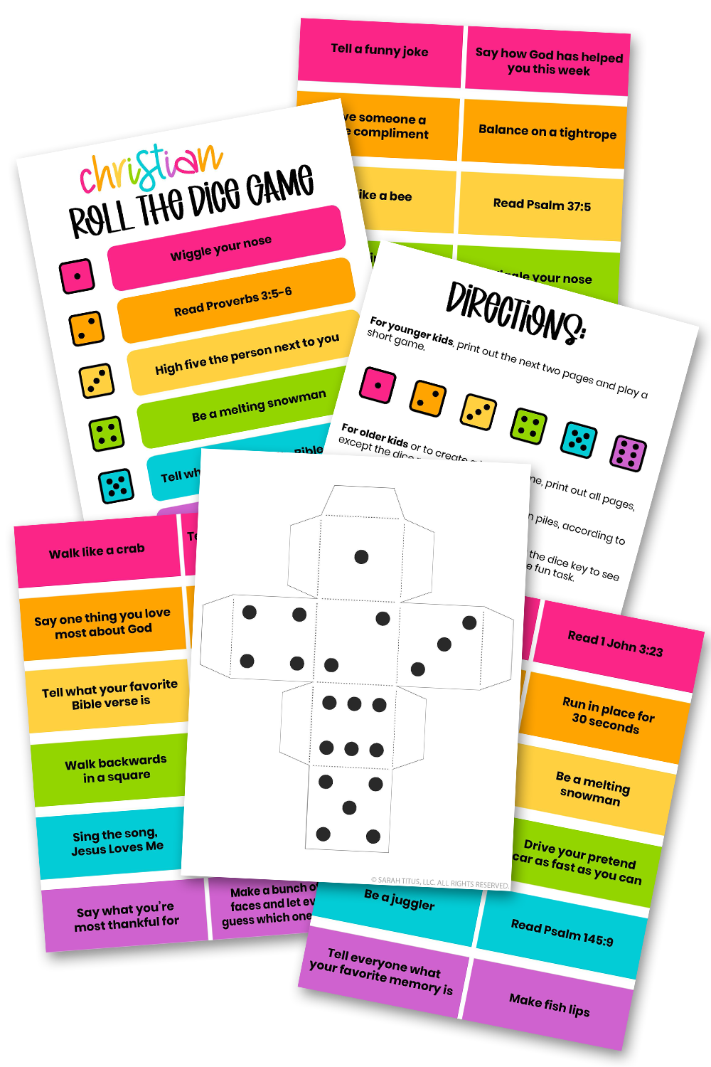 Christian Roll the Dice Game {6 Pages}