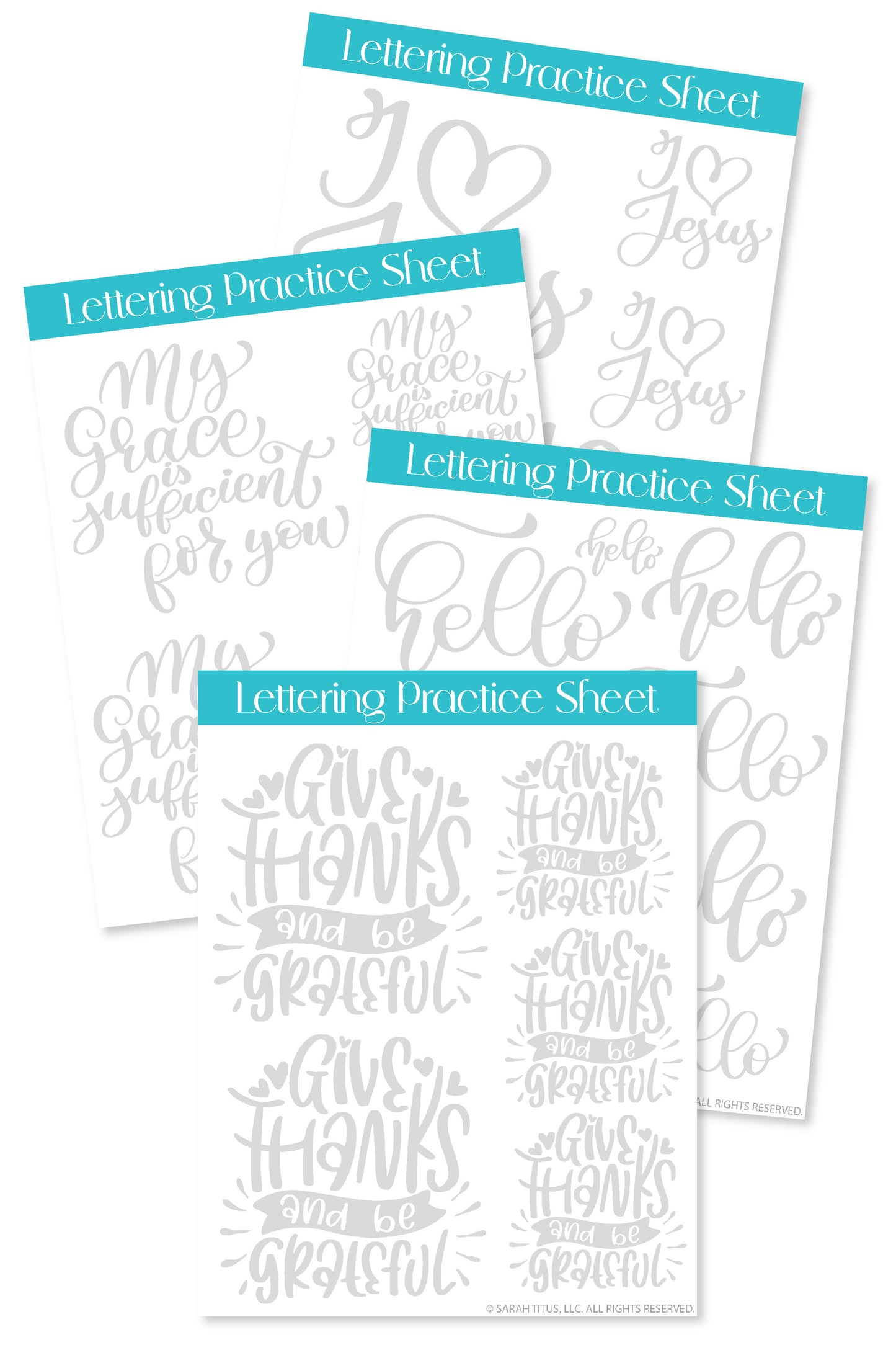 Alphabet Hand Lettering Practice Sheets {35+ Page Workbook}