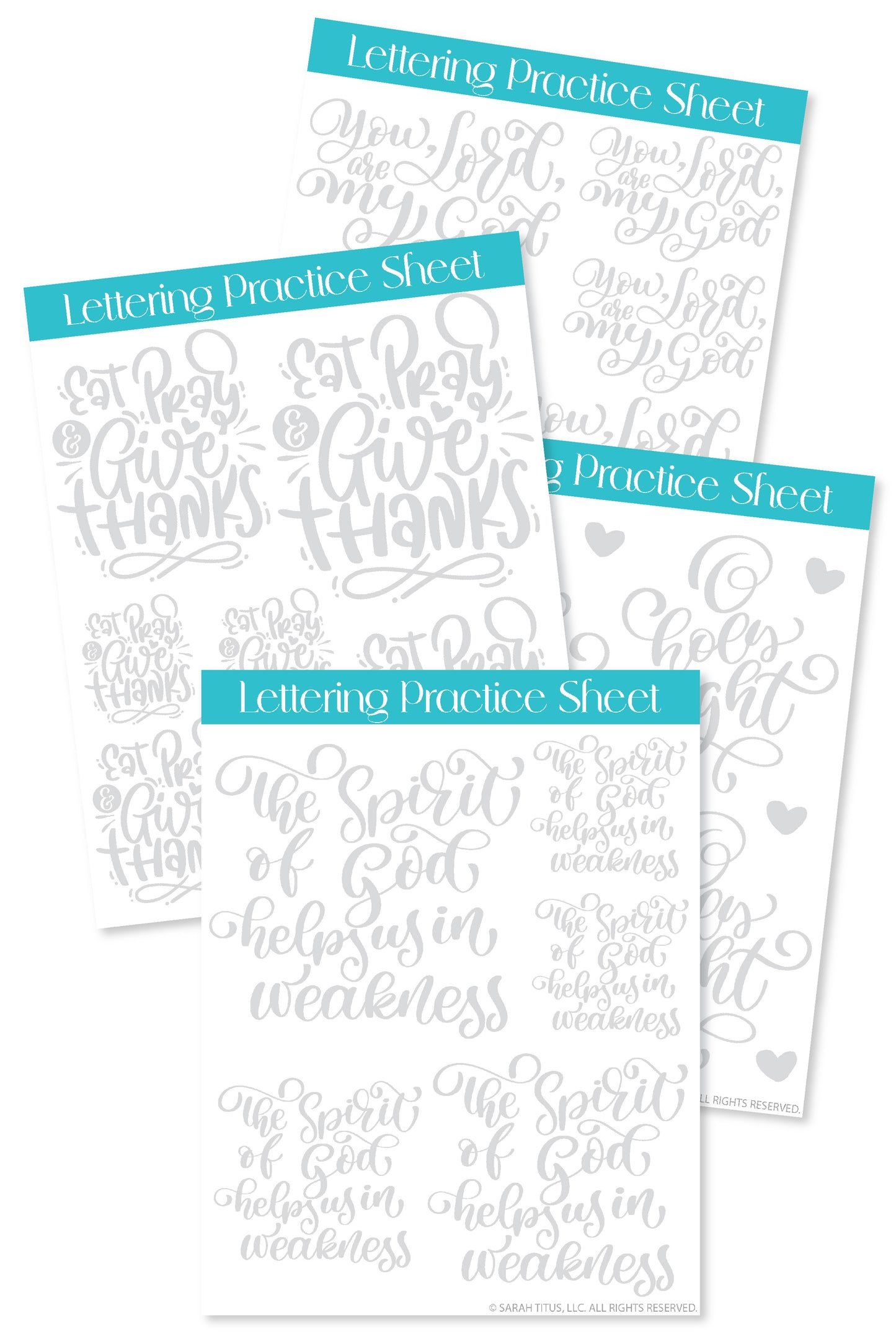 Alphabet Hand Lettering Practice Sheets {35+ Page Workbook}