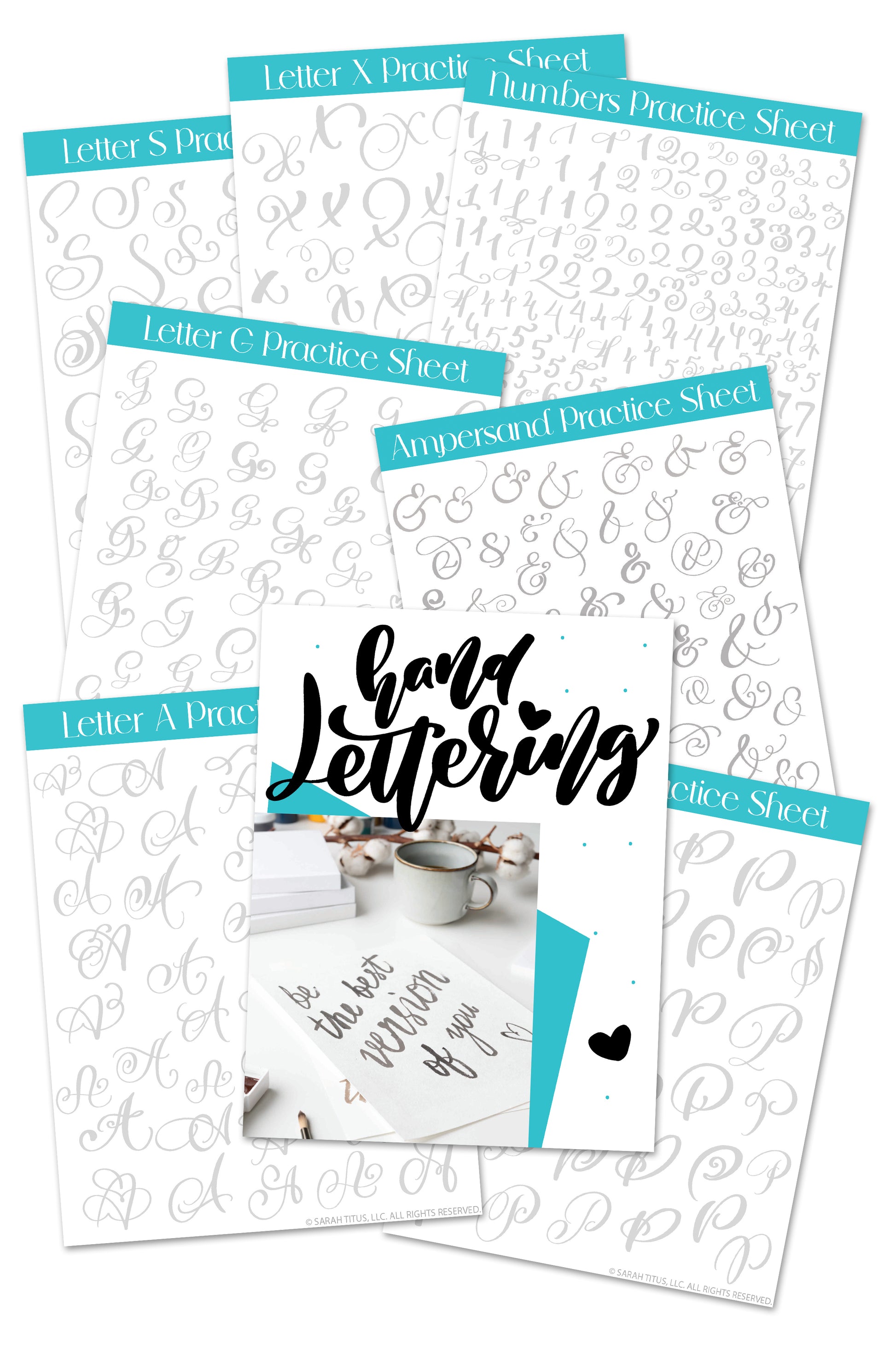 Alphabet Hand Lettering Practice Sheets {35+ Page Workbook}