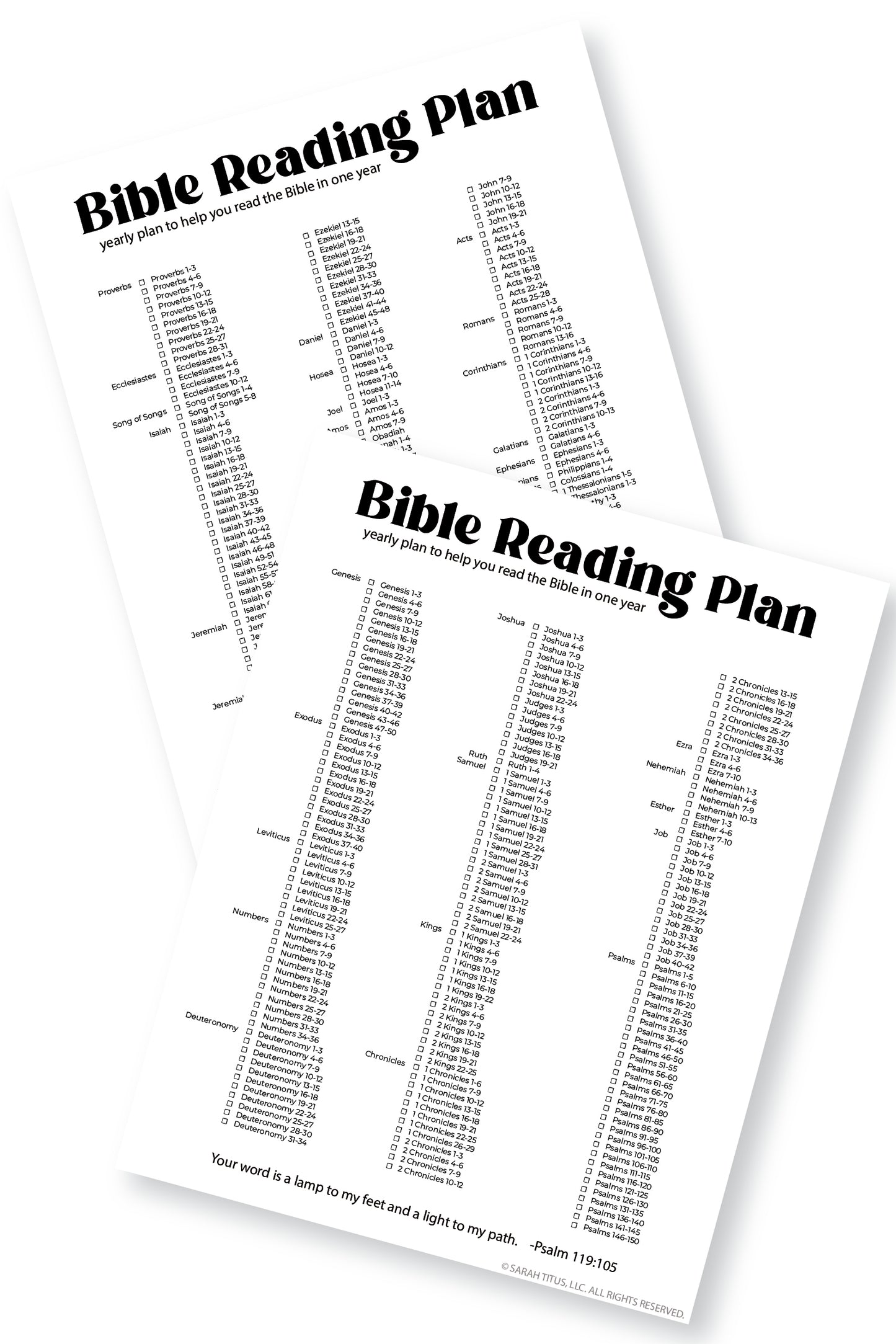 Black & White Bible Reading Plan