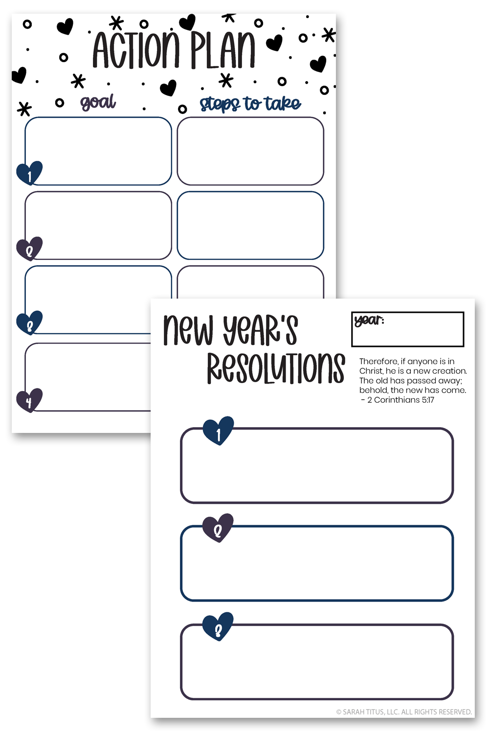 Christian New Year's Planner Sheets