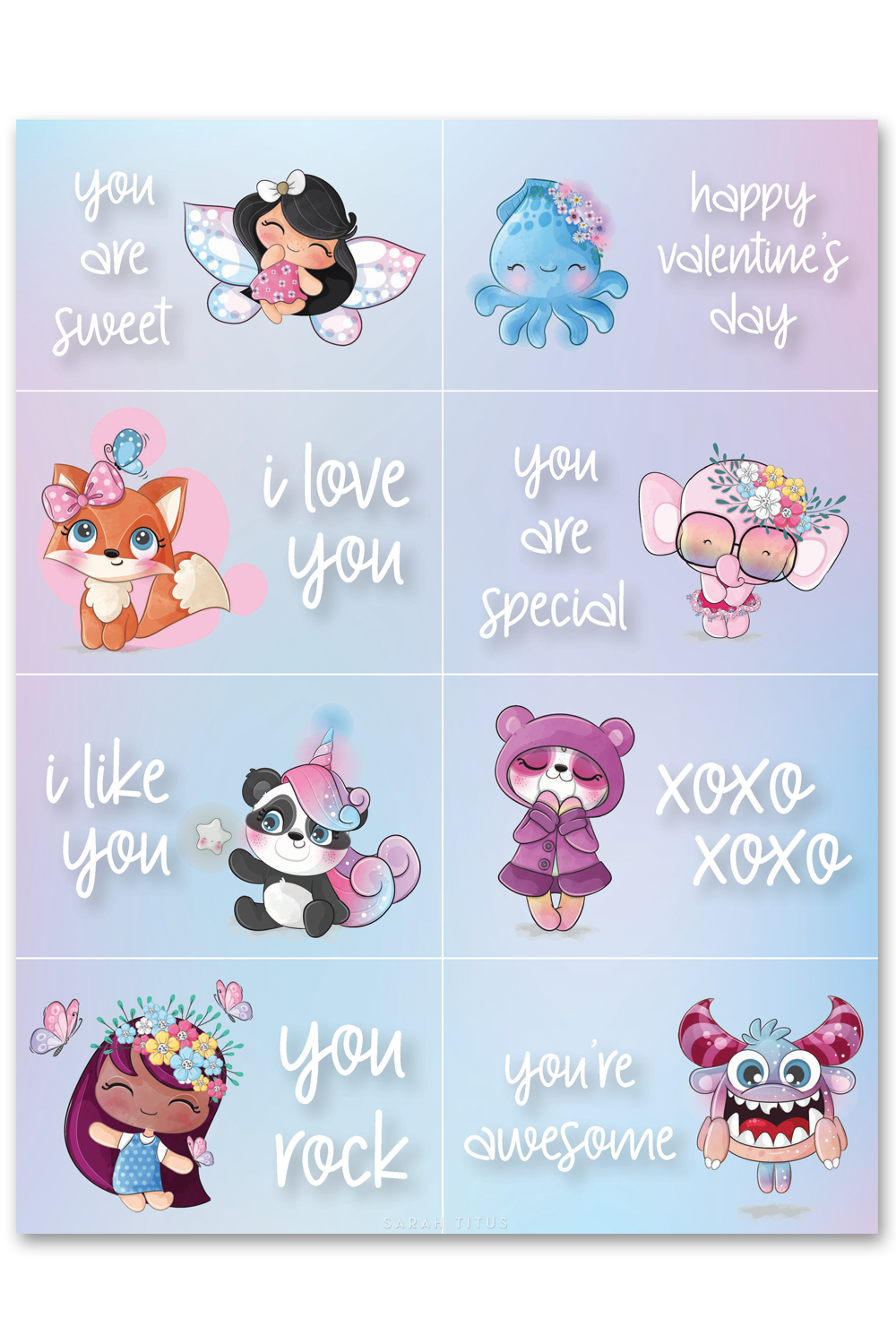 Cute Kids Valentine's Cards Printable