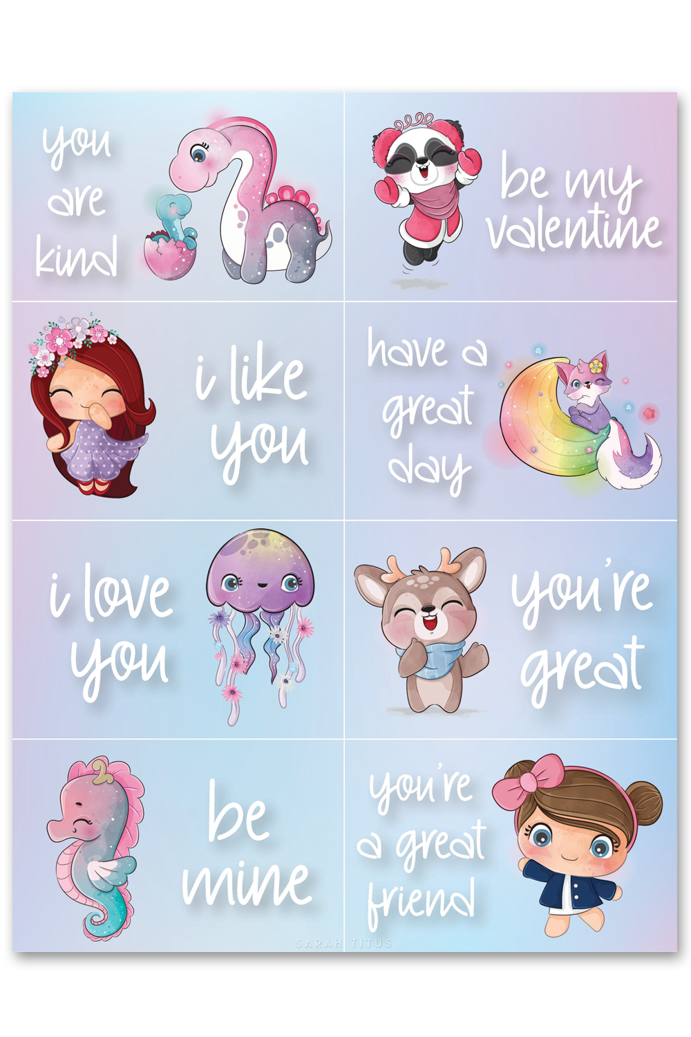 Cute Kids Valentine's Cards Printables