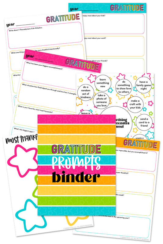 Gratitude Prompts Binder