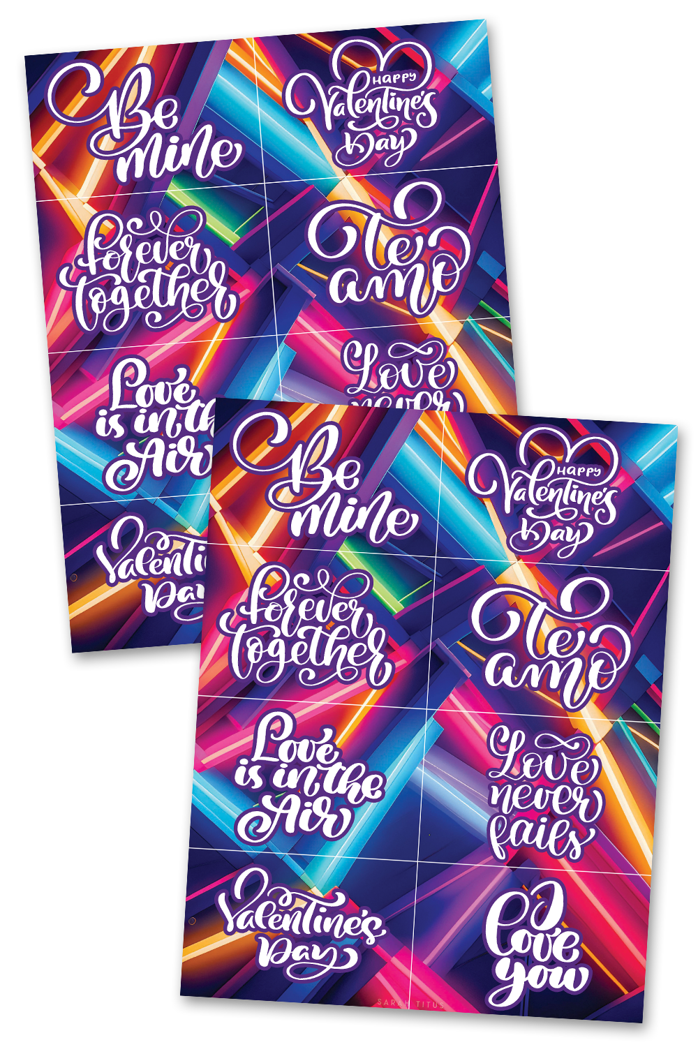 Neon Lights Valentine's Day Cards